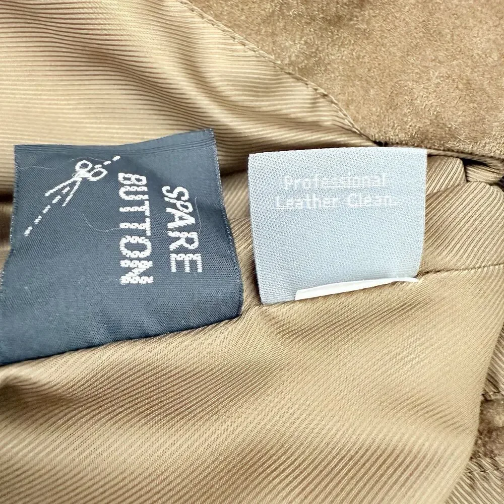 Apt.9 Suede Leather Sport‎ Coat Blazer Men Size 46 R Brown Western Pockets